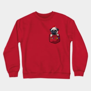 Pug christmas pocket tee Crewneck Sweatshirt